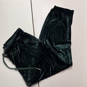Saturday Sunday Anthropologie Emerald Green Velvet Sweat Pants Size Large